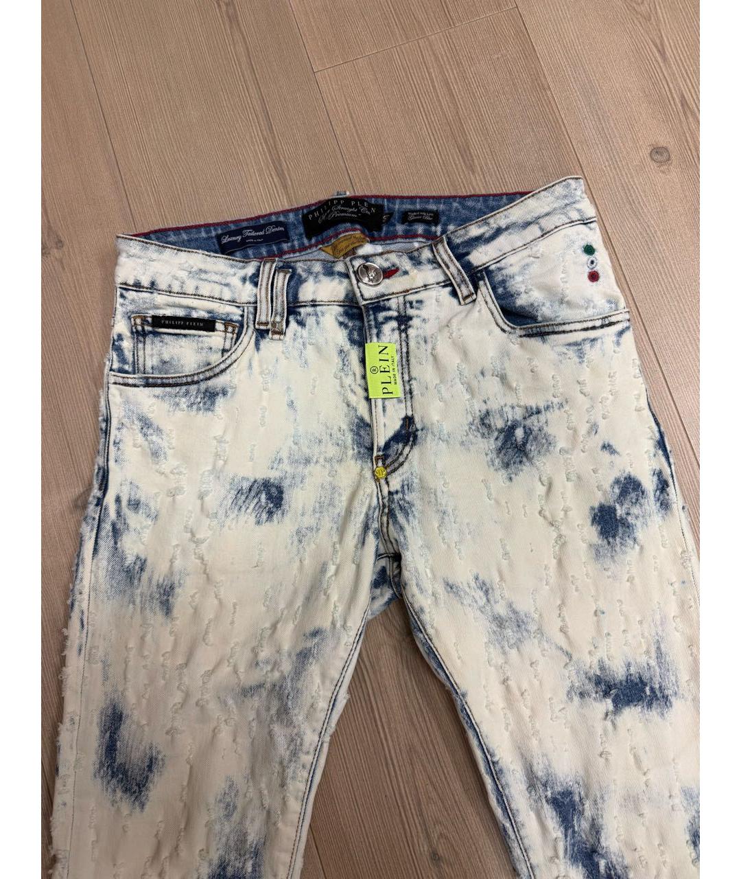 PHILIPP PLEIN Белые хлопковые джинсы, фото 4