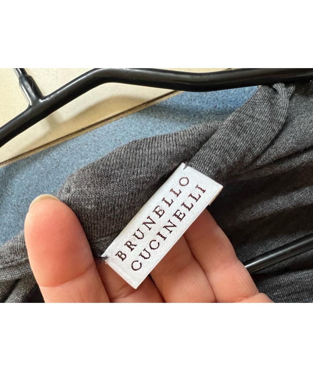 BRUNELLO CUCINELLI Антрацитовое шерстяное повседневное платье, фото 3