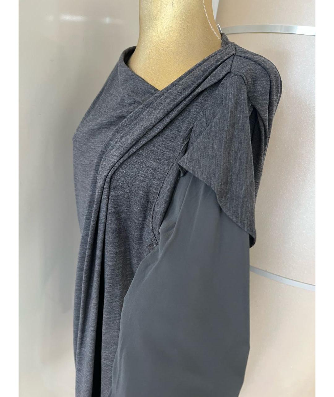 BRUNELLO CUCINELLI Антрацитовое шерстяное повседневное платье, фото 6