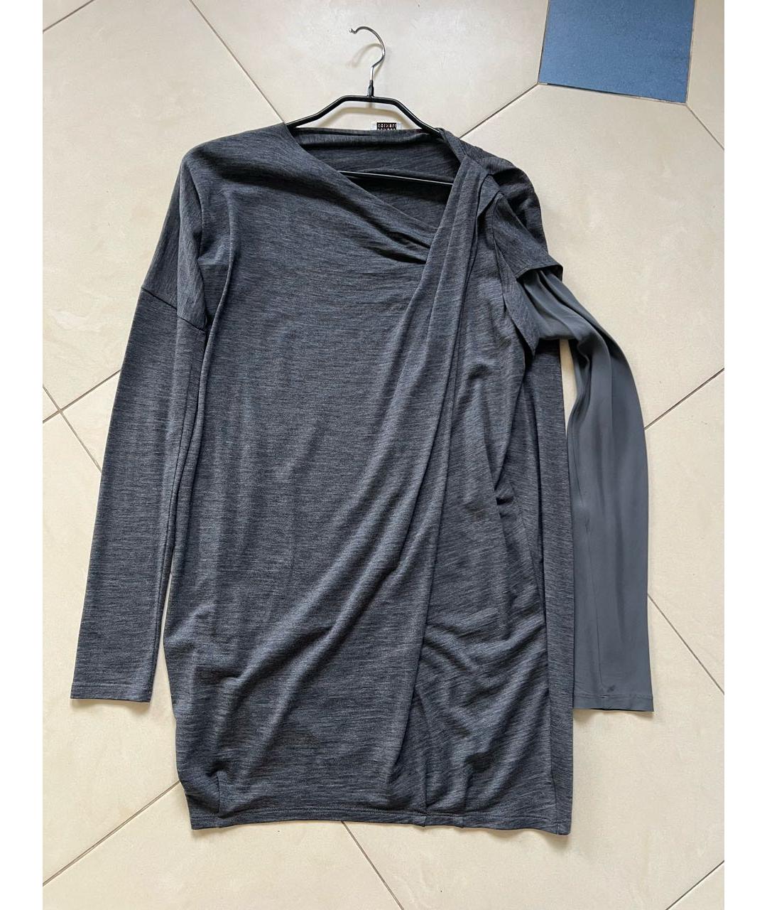 BRUNELLO CUCINELLI Антрацитовое шерстяное повседневное платье, фото 7