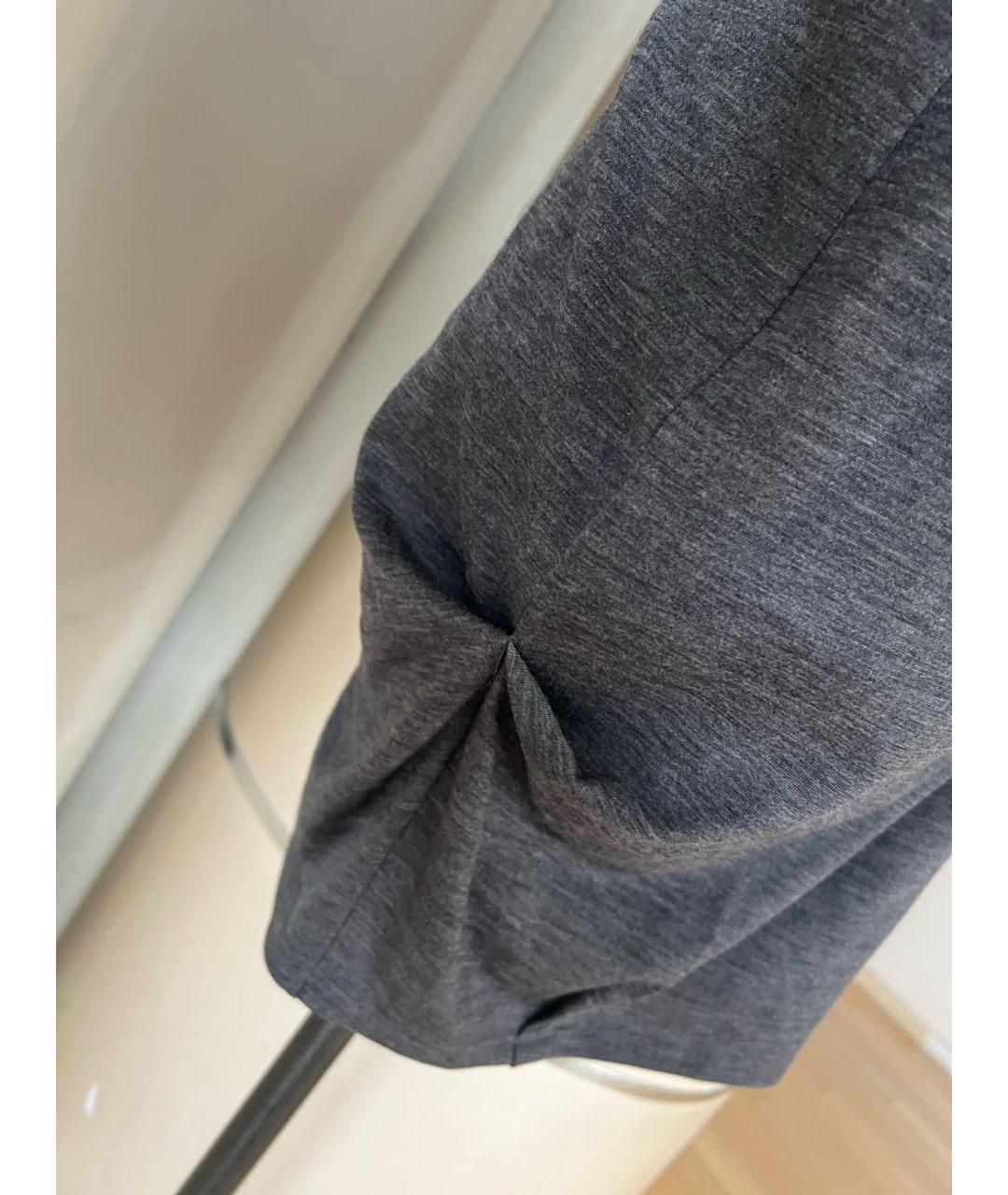 BRUNELLO CUCINELLI Антрацитовое шерстяное повседневное платье, фото 8
