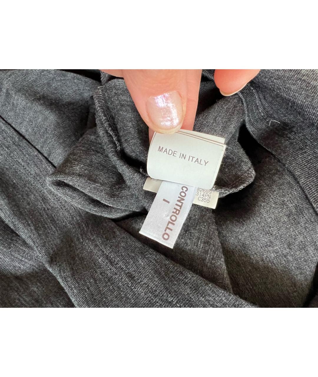 BRUNELLO CUCINELLI Антрацитовое шерстяное повседневное платье, фото 5