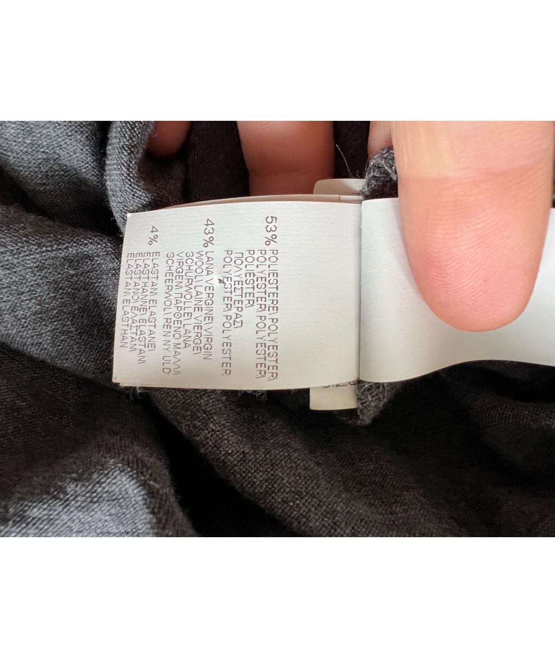 BRUNELLO CUCINELLI Антрацитовое шерстяное повседневное платье, фото 4