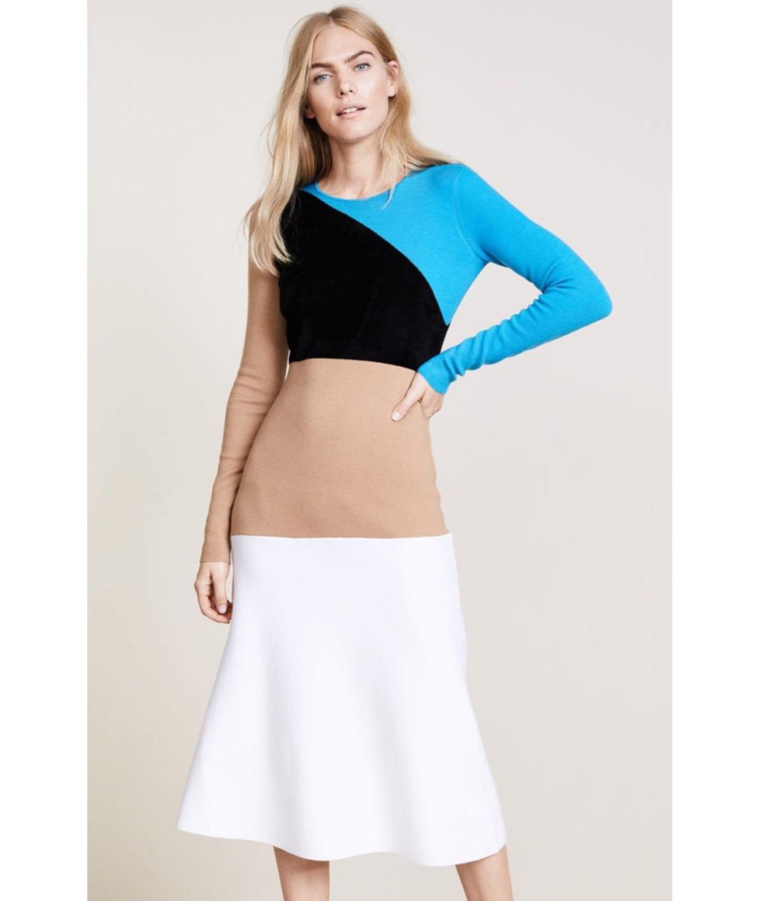 DIANE VON FURSTENBERG Мульти шерстяное повседневное платье, фото 4