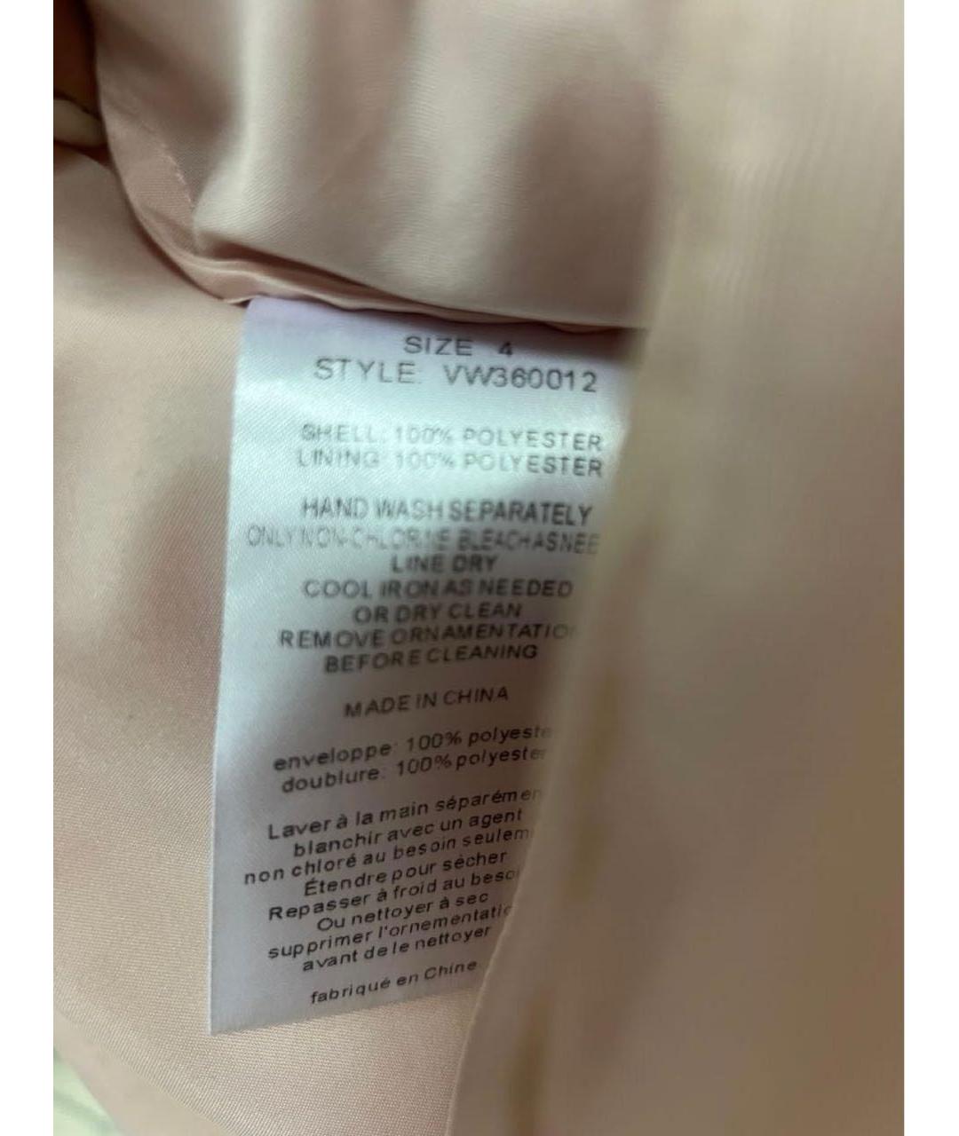 VERA WANG Розовое шифоновое вечернее платье, фото 7