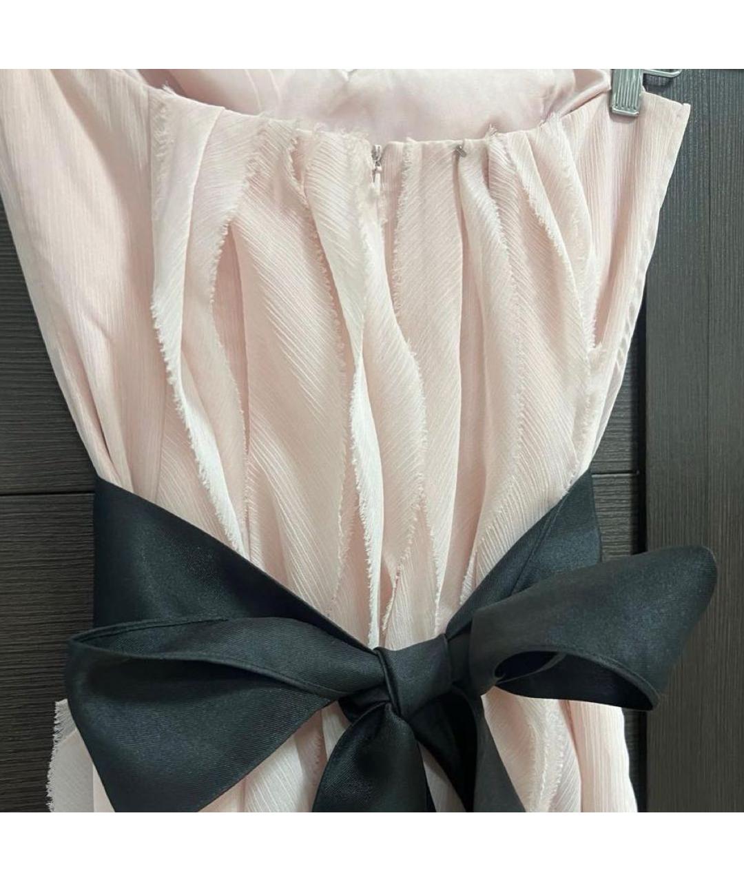 VERA WANG Розовое шифоновое вечернее платье, фото 4