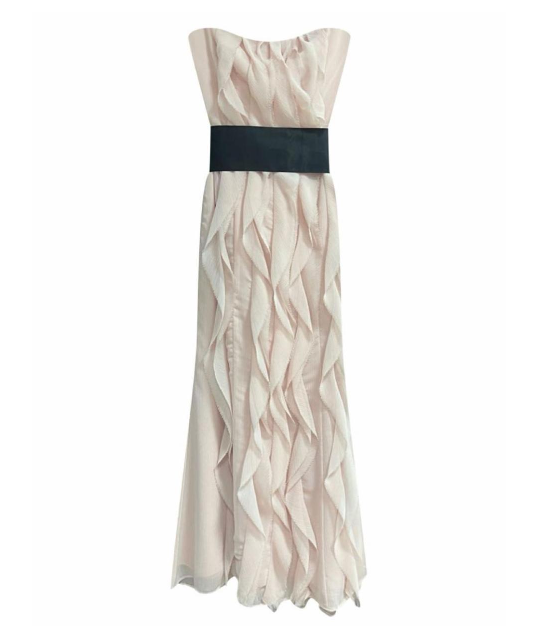 VERA WANG Розовое шифоновое вечернее платье, фото 8