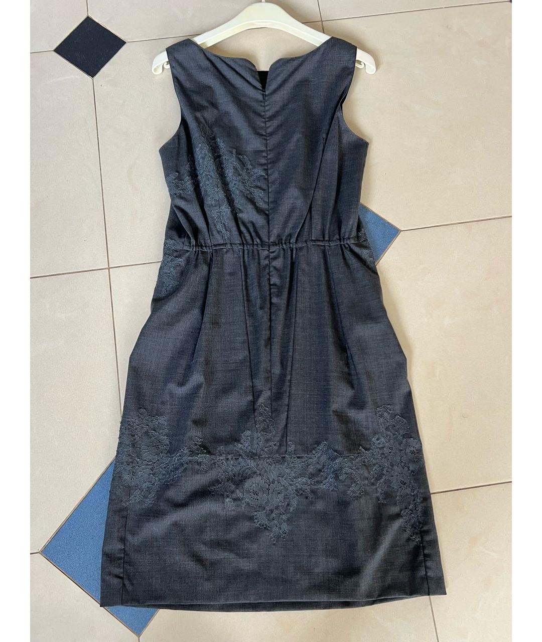 ERMANNO SCERVINO Антрацитовое шерстяное повседневное платье, фото 2