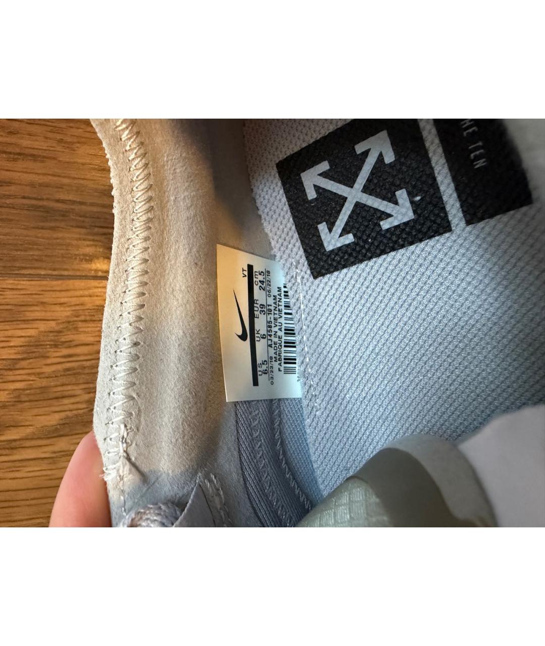 NIKE X OFF-WHITE Серые текстильные кроссовки, фото 6