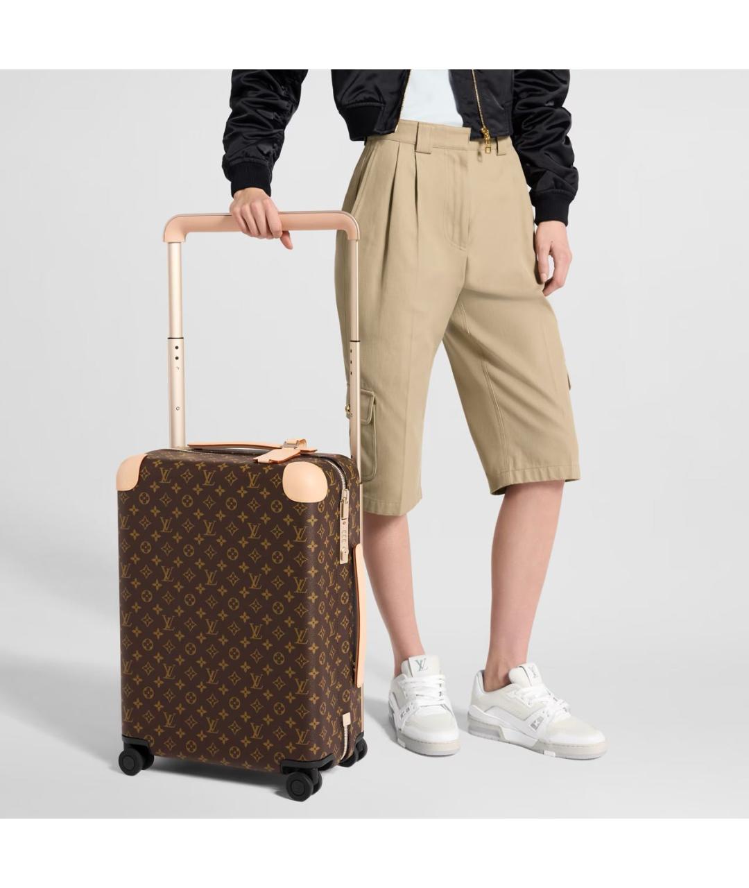 LOUIS VUITTON Коричневый чемодан из канвы, фото 7