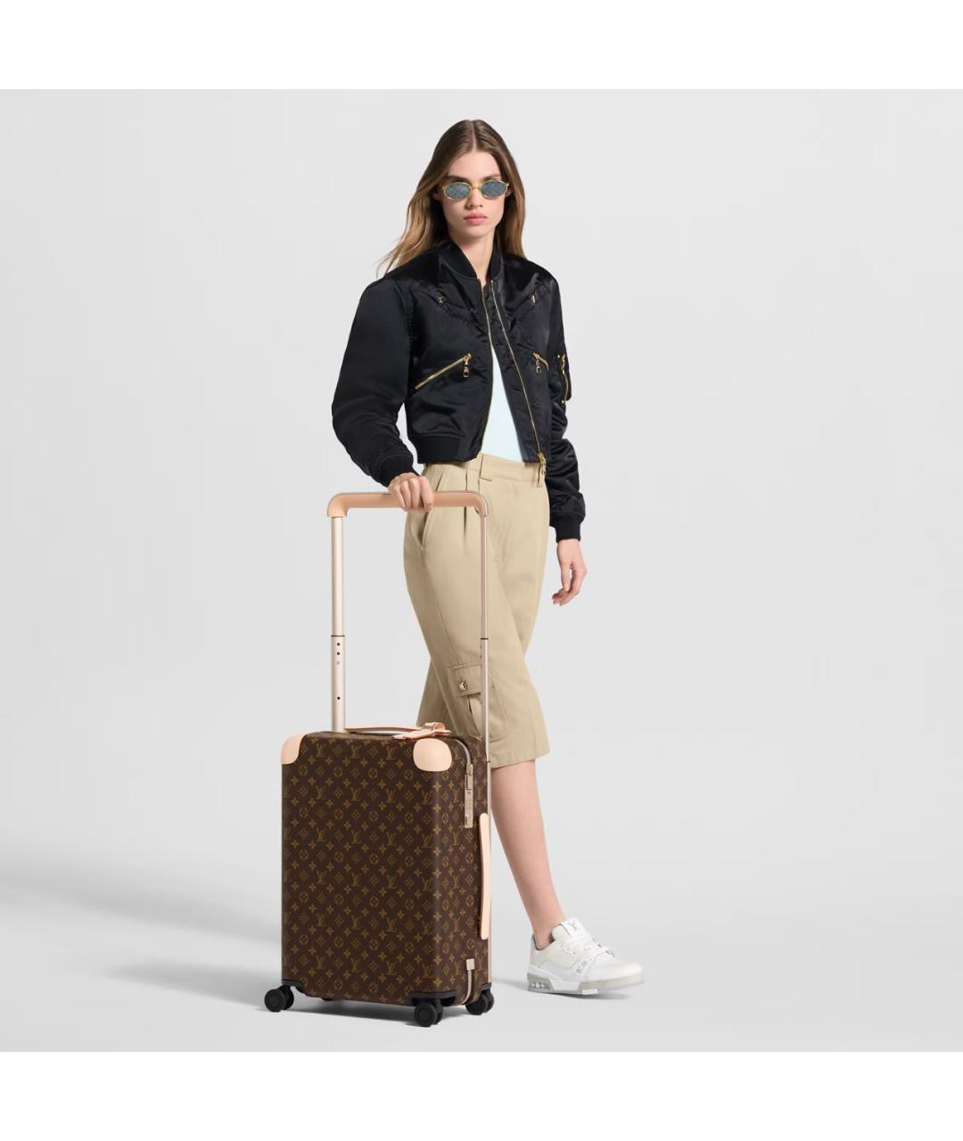 LOUIS VUITTON Коричневый чемодан из канвы, фото 8