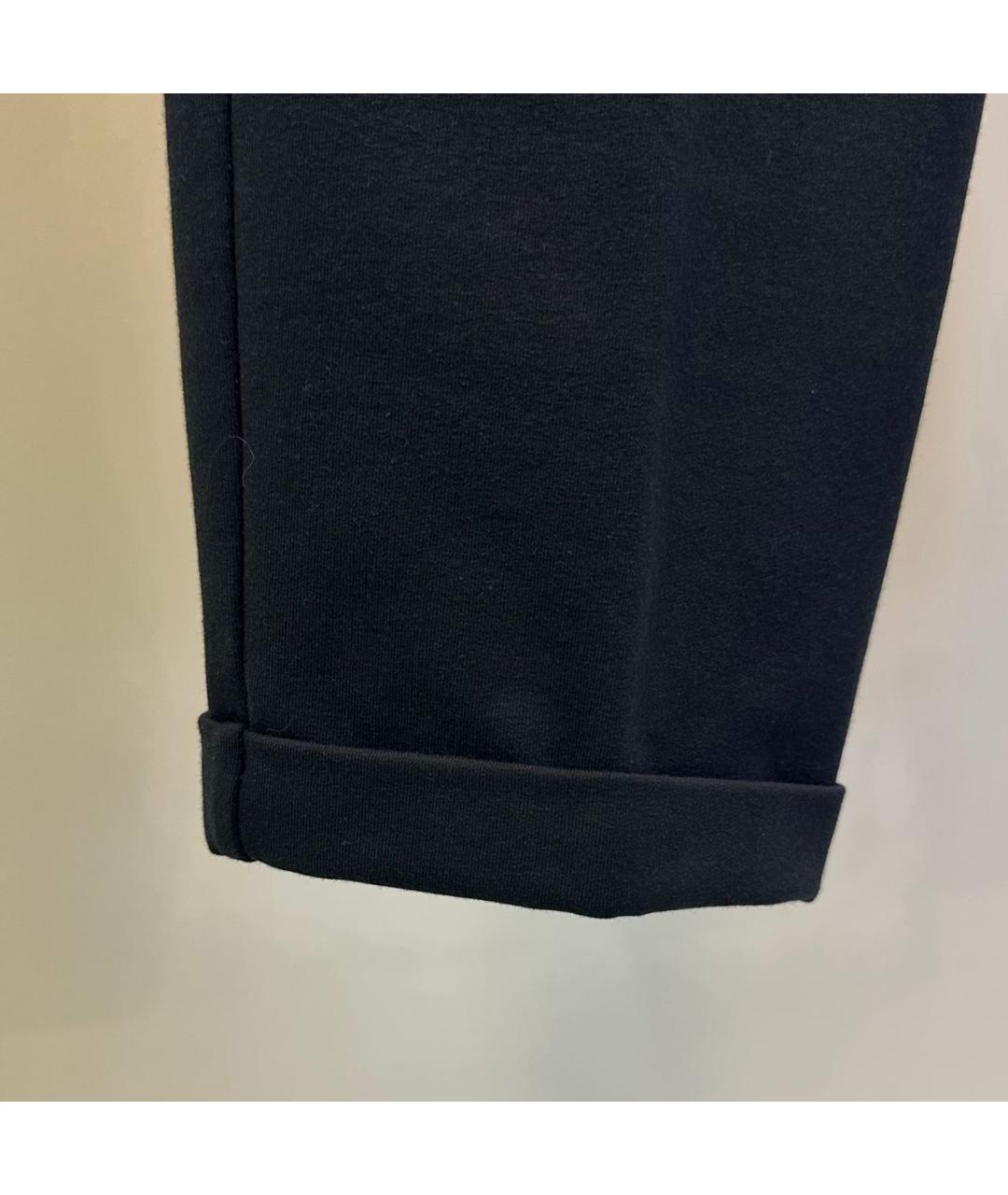 KITON Черные хлопко-эластановые прямые брюки, фото 5