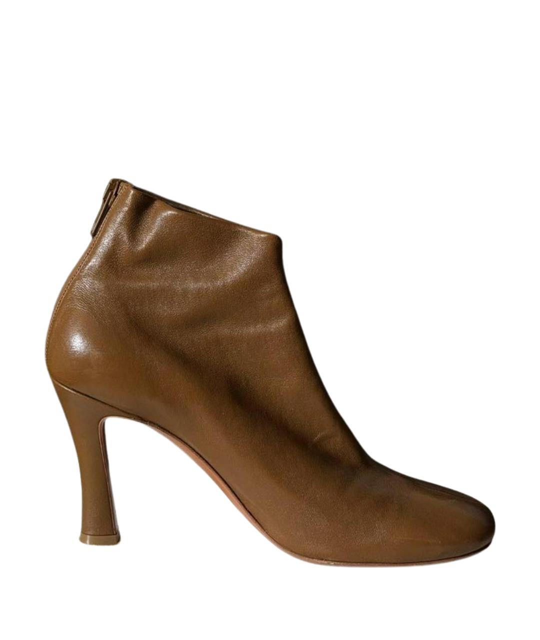 CELINE Коричневые кожаные ботильоны, фото 1