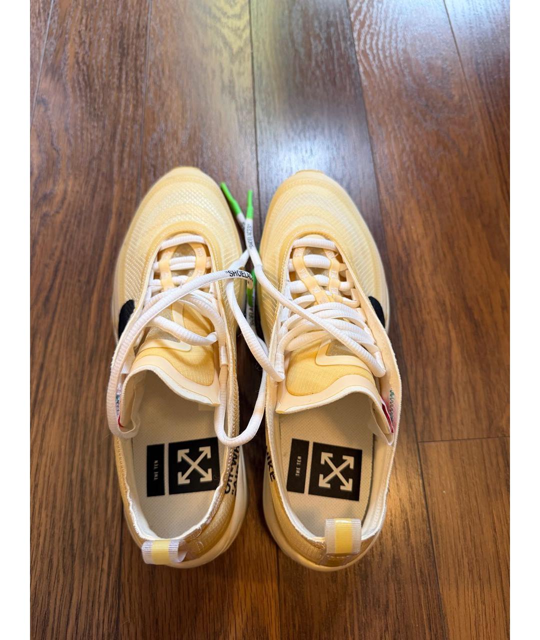 NIKE X OFF-WHITE Бежевые текстильные кроссовки, фото 3