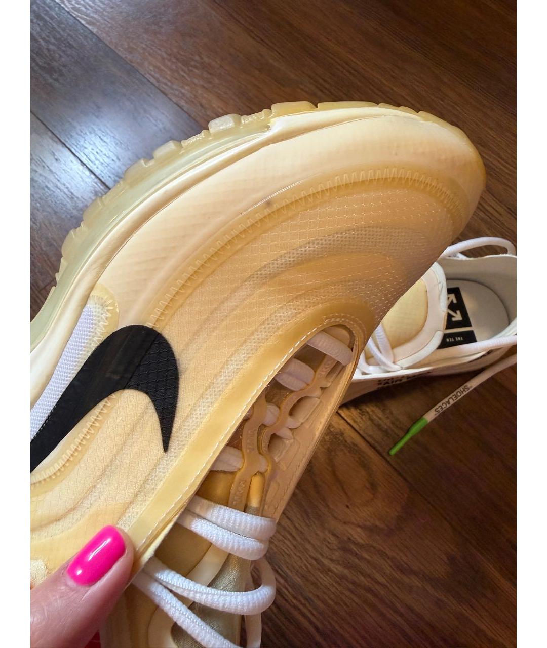 NIKE X OFF-WHITE Бежевые текстильные кроссовки, фото 8