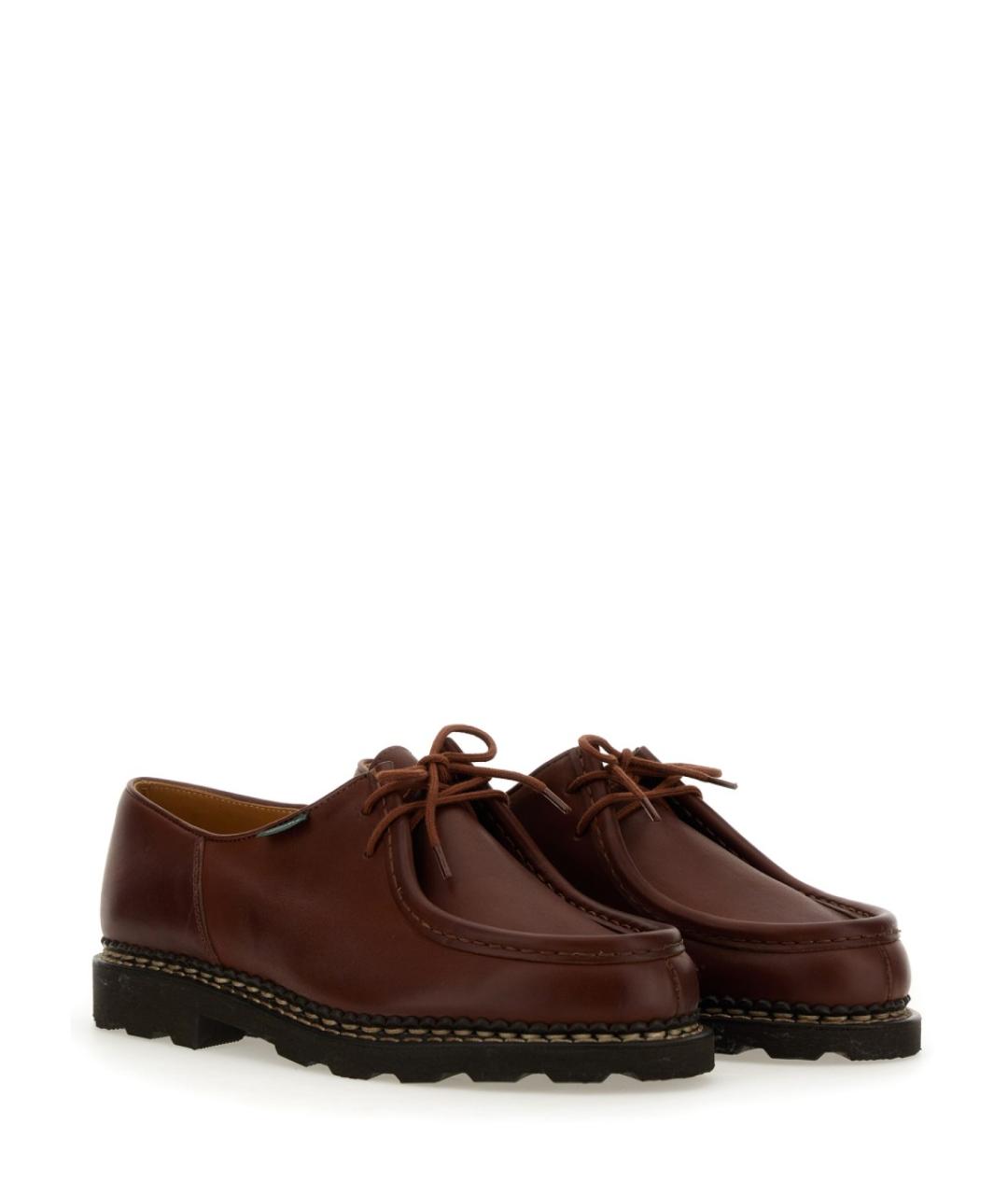PARABOOT Коричневые кожаные низкие ботинки, фото 2