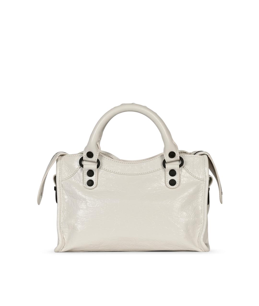 BALENCIAGA Белая кожаная сумка тоут, фото 3