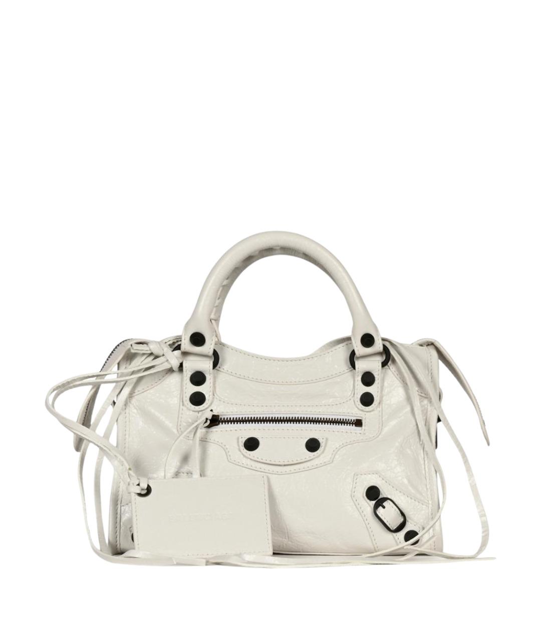 BALENCIAGA Белая кожаная сумка тоут, фото 1