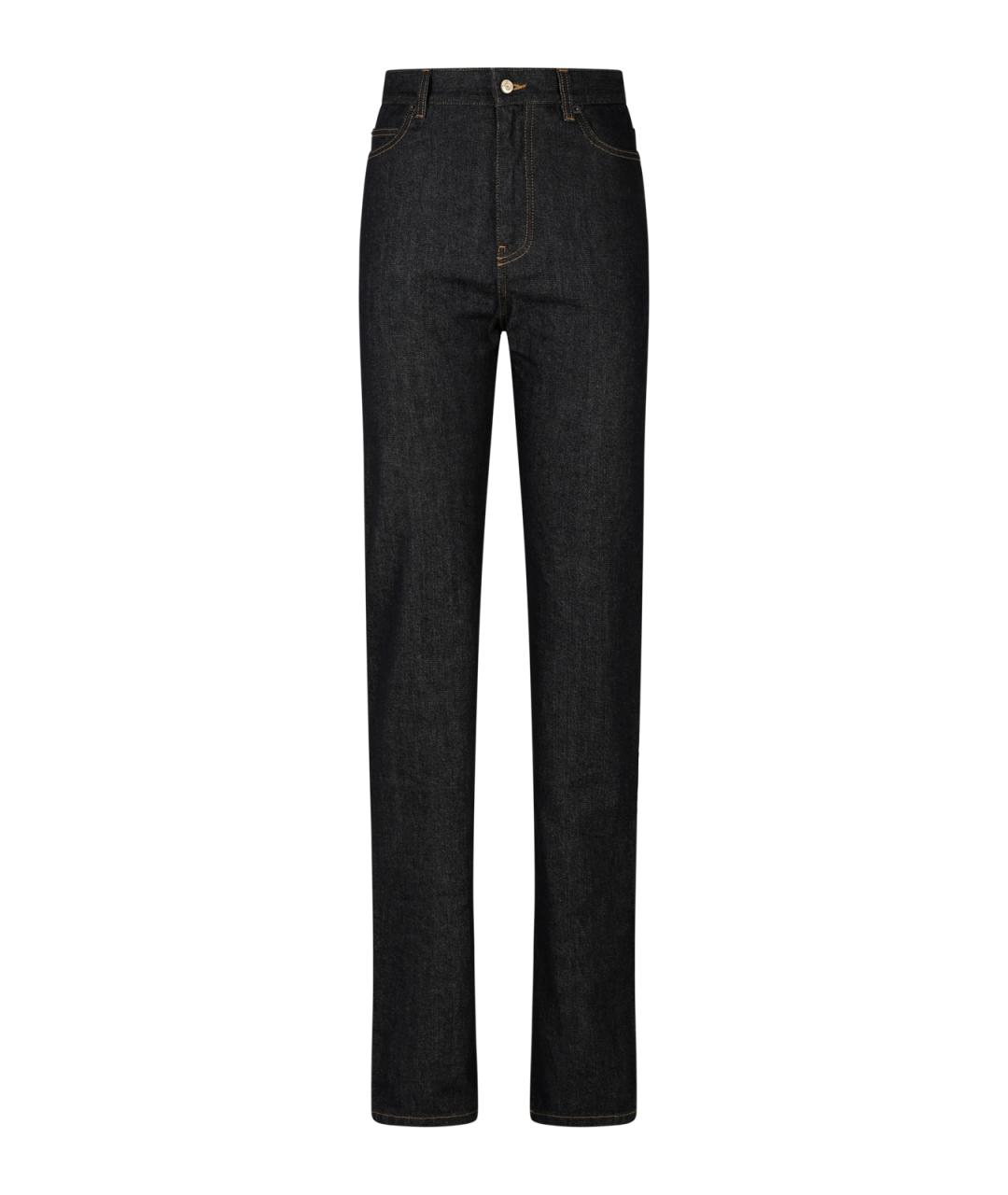 BALENCIAGA Темно-синие хлопковые прямые джинсы, фото 1