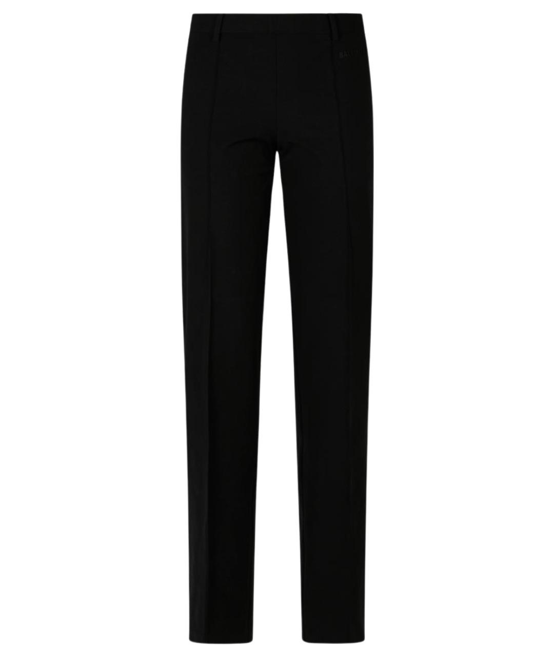 BALENCIAGA Черные хлопковые прямые брюки, фото 1