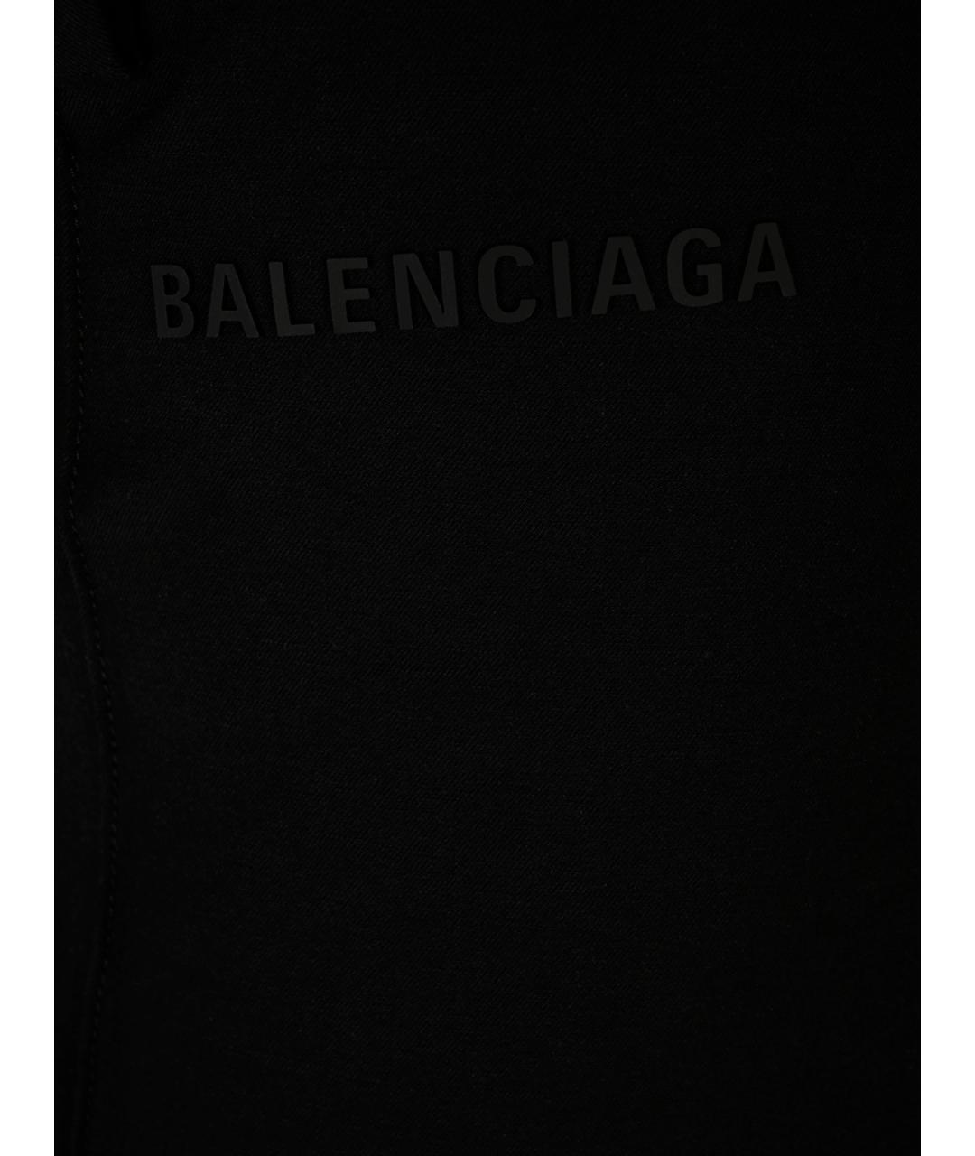 BALENCIAGA Черные хлопковые прямые брюки, фото 3