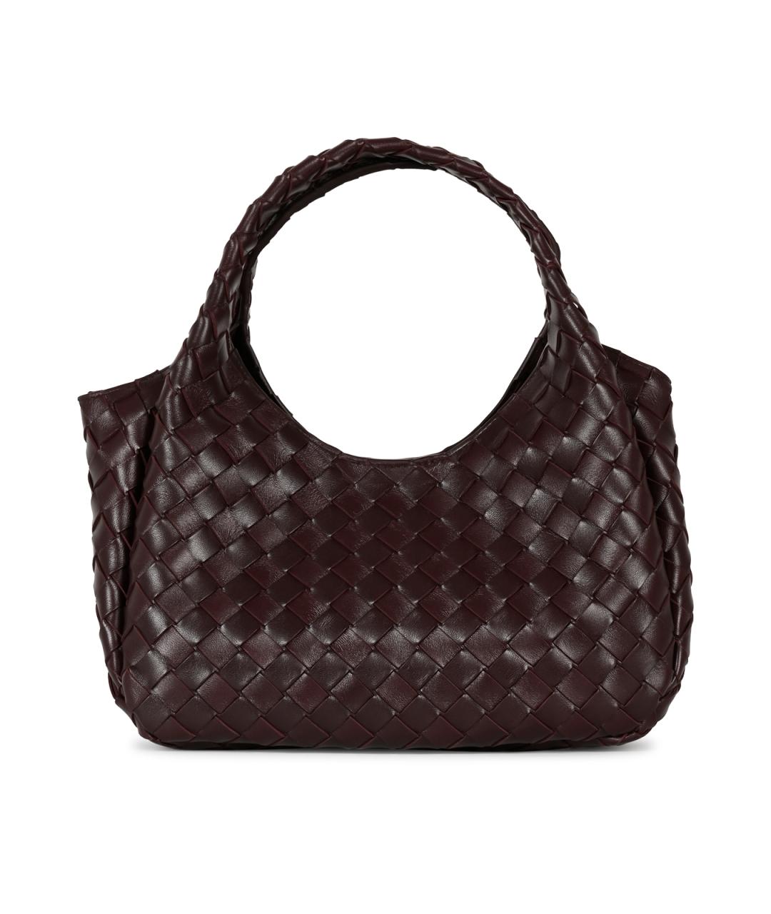 BOTTEGA VENETA Бордовая кожаная сумка тоут, фото 1