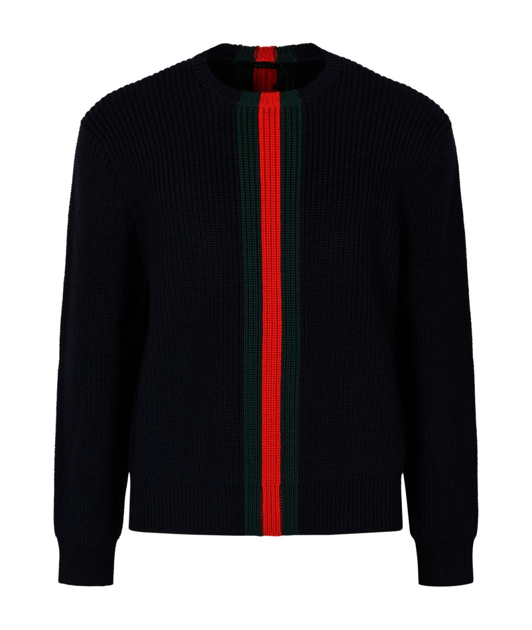 GUCCI Темно-синий шерстяной джемпер / свитер, фото 1