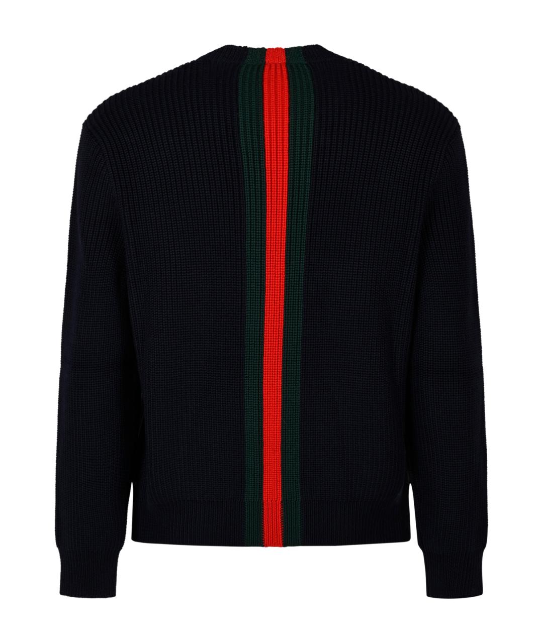 GUCCI Темно-синий шерстяной джемпер / свитер, фото 2