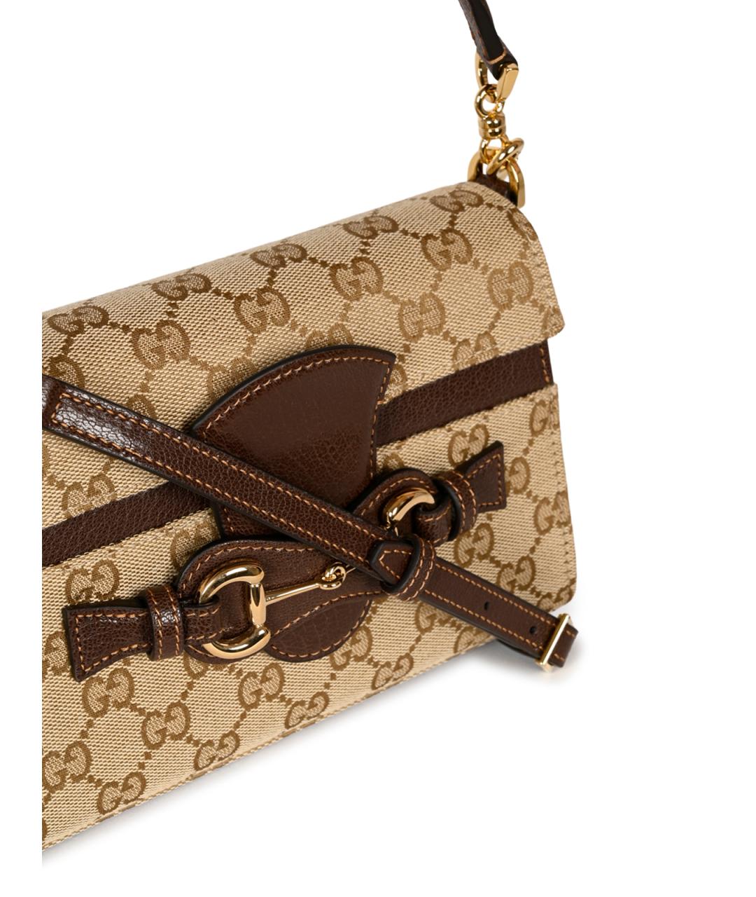 GUCCI Бежевая жаккардовая сумка через плечо, фото 4