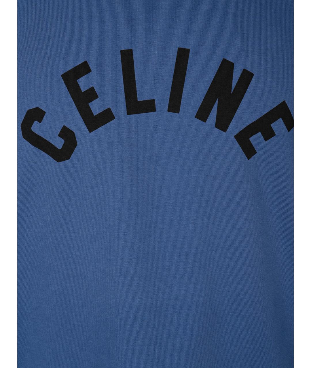 CELINE Синяя хлопковая футболка, фото 3