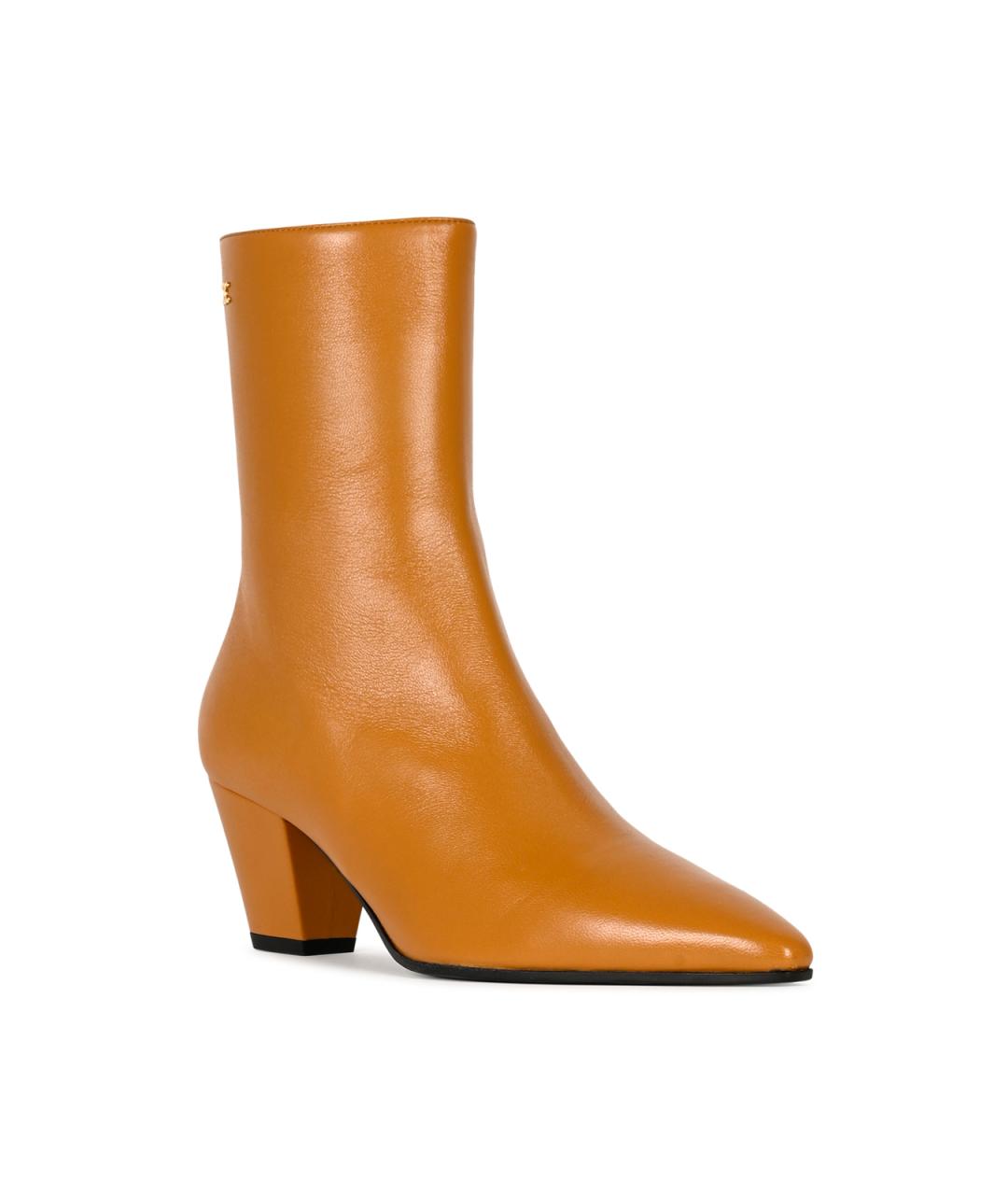 CELINE Коричневые кожаные ботильоны, фото 2