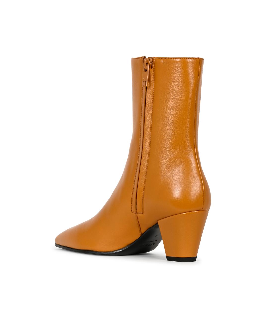 CELINE Коричневые кожаные ботильоны, фото 3