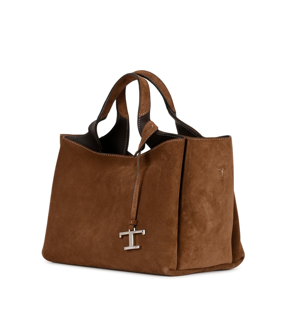 TOD'S Коричневая замшевая сумка тоут, фото 2