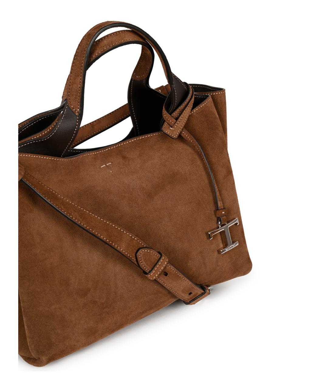 TOD'S Коричневая замшевая сумка тоут, фото 4