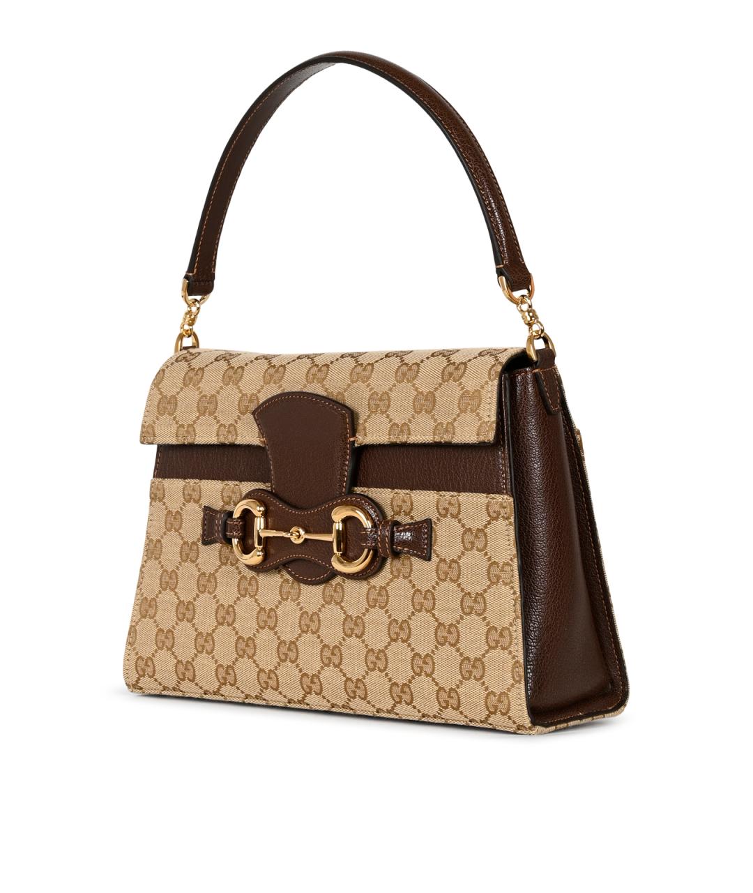 GUCCI Бежевая жаккардовая сумка через плечо, фото 2