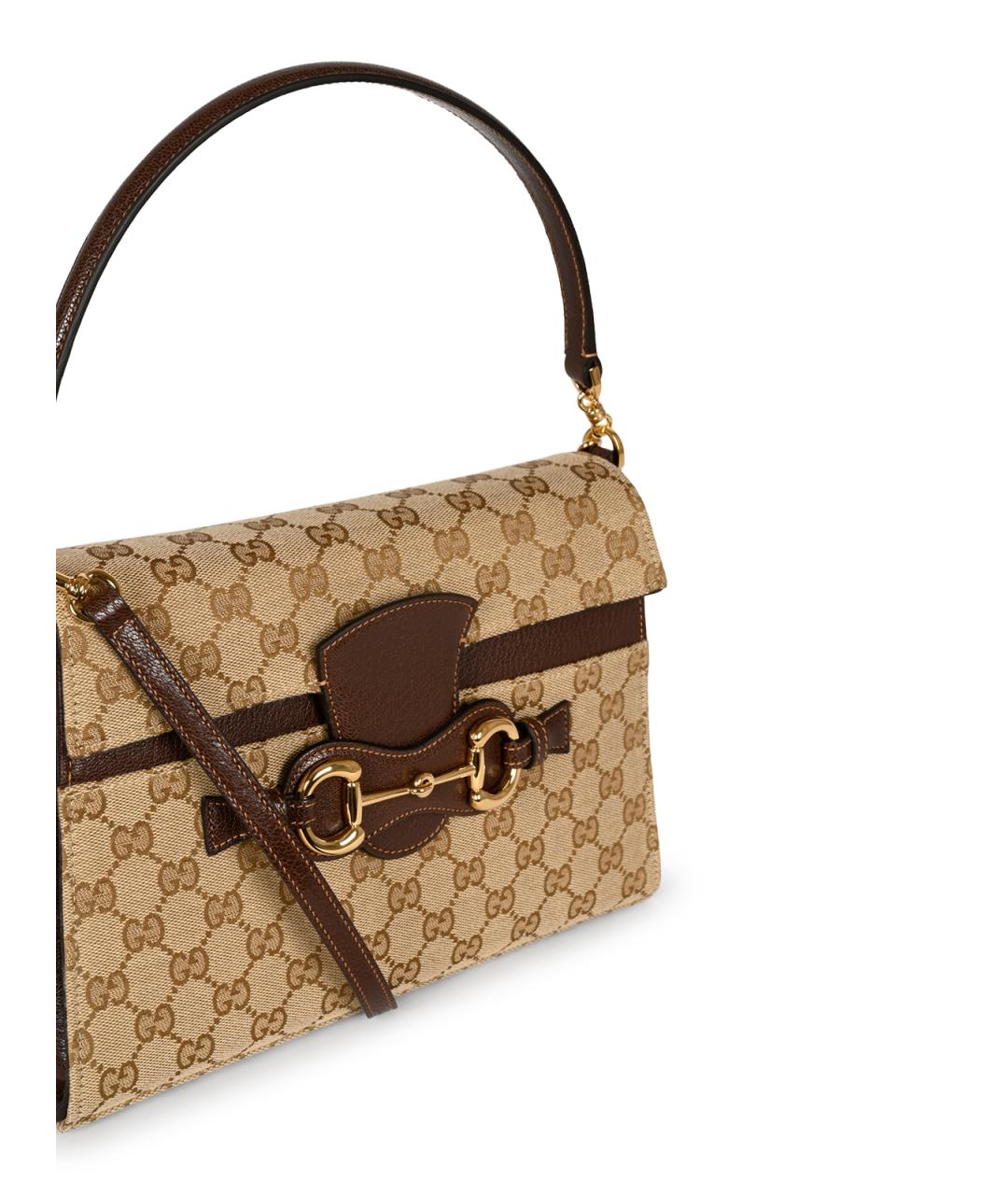 GUCCI Бежевая жаккардовая сумка через плечо, фото 4