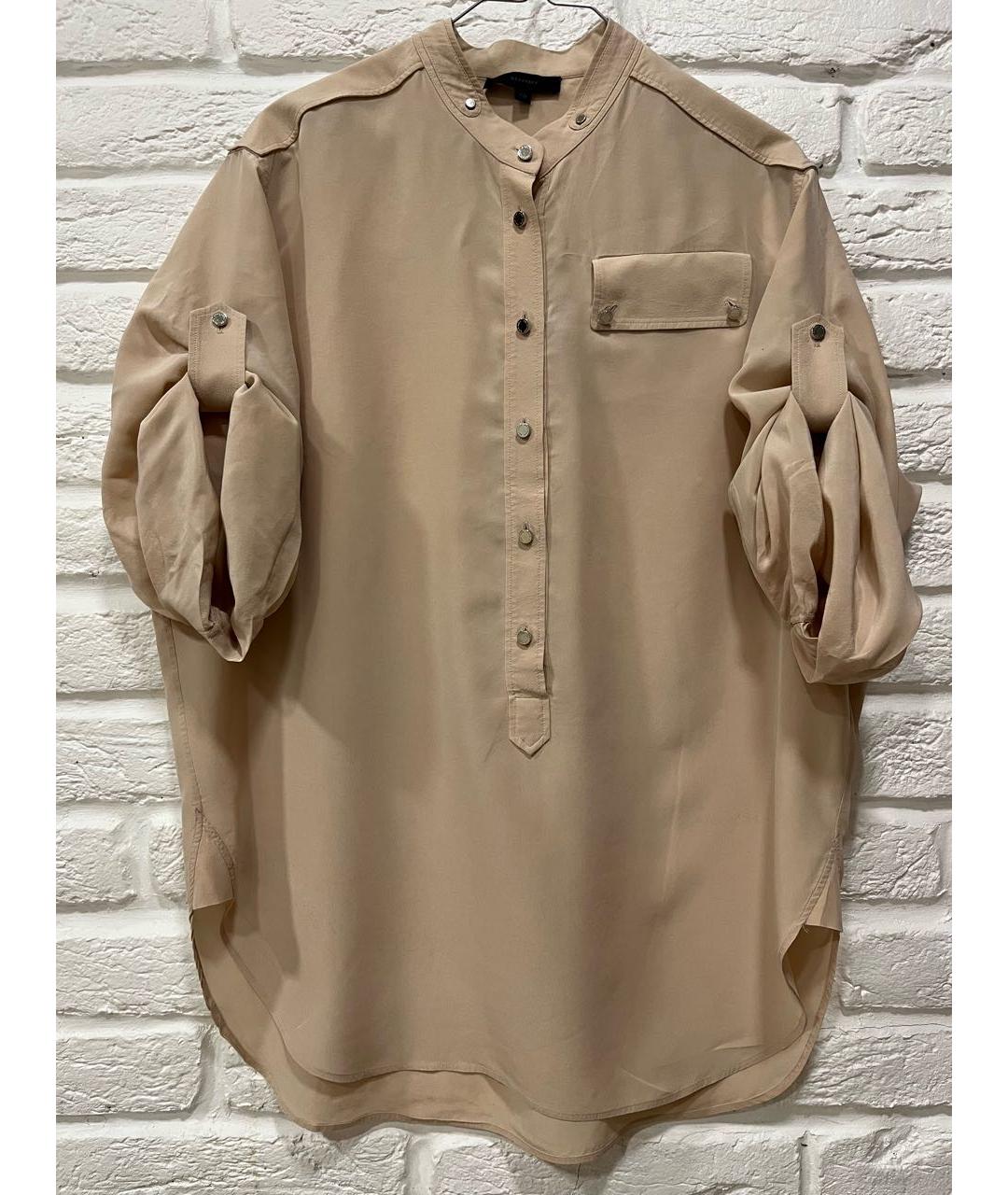 BELSTAFF Бежевая шелковая блузы, фото 8