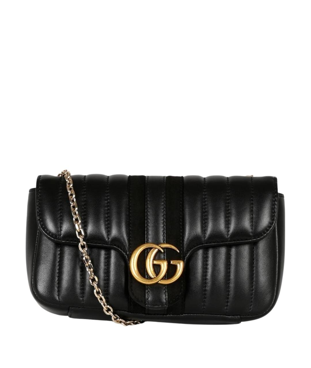 GUCCI Черная кожаная сумка через плечо, фото 1