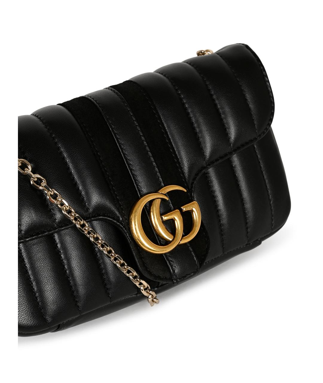 GUCCI Черная кожаная сумка через плечо, фото 4