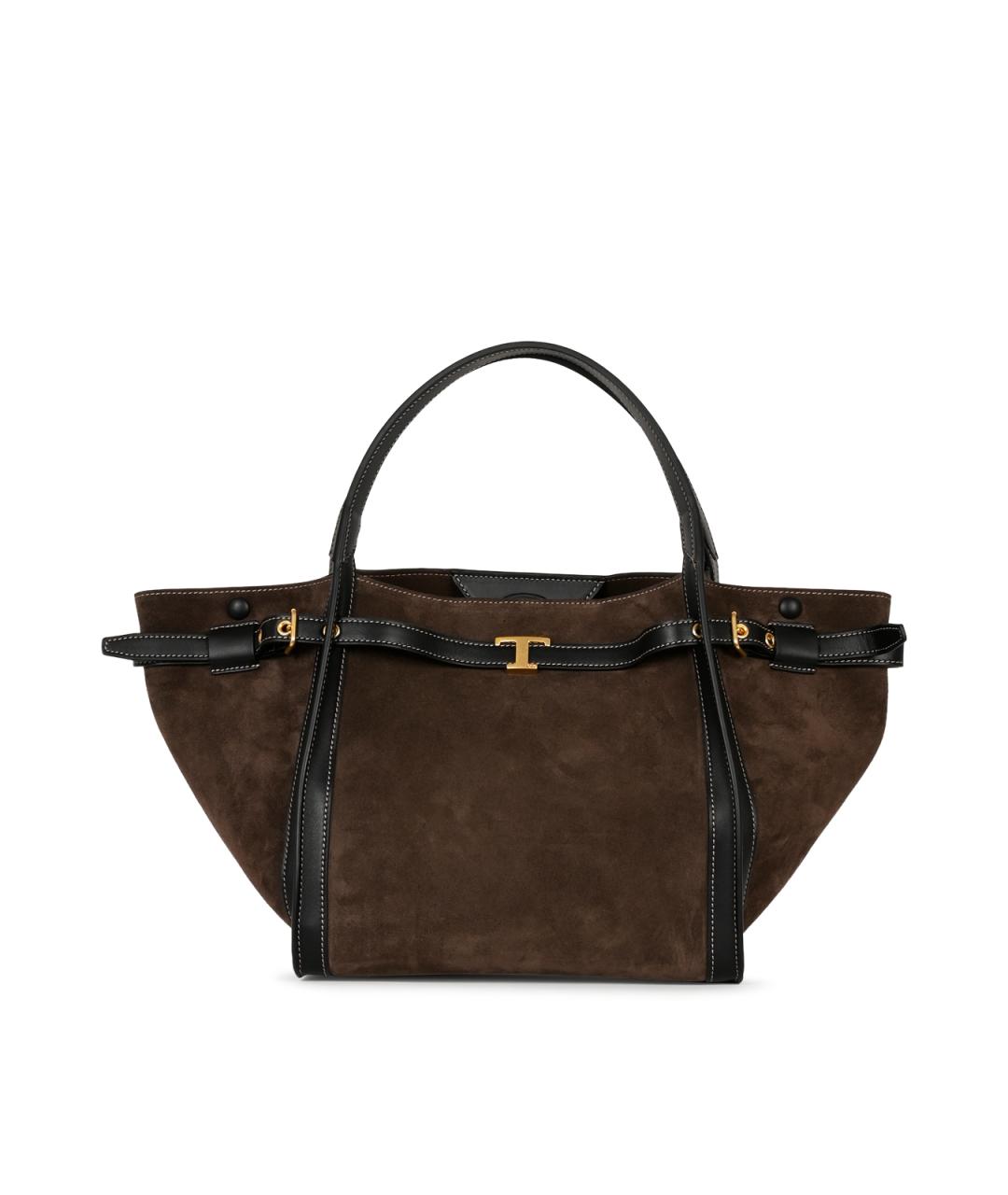 TOD'S Коричневая замшевая сумка тоут, фото 5