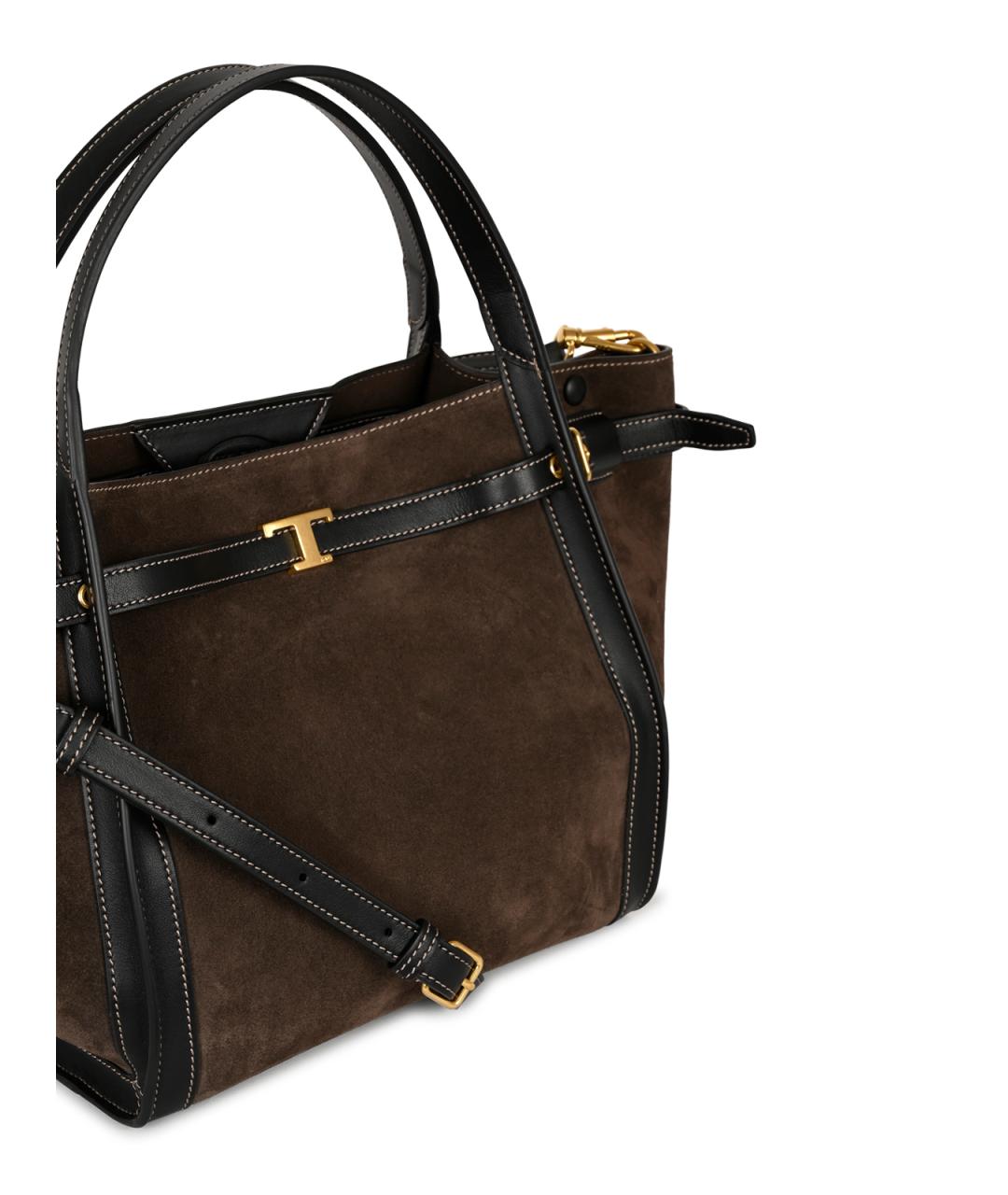 TOD'S Коричневая замшевая сумка тоут, фото 4