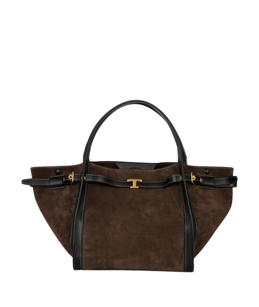 TOD'S Коричневая замшевая сумка тоут, фото 1