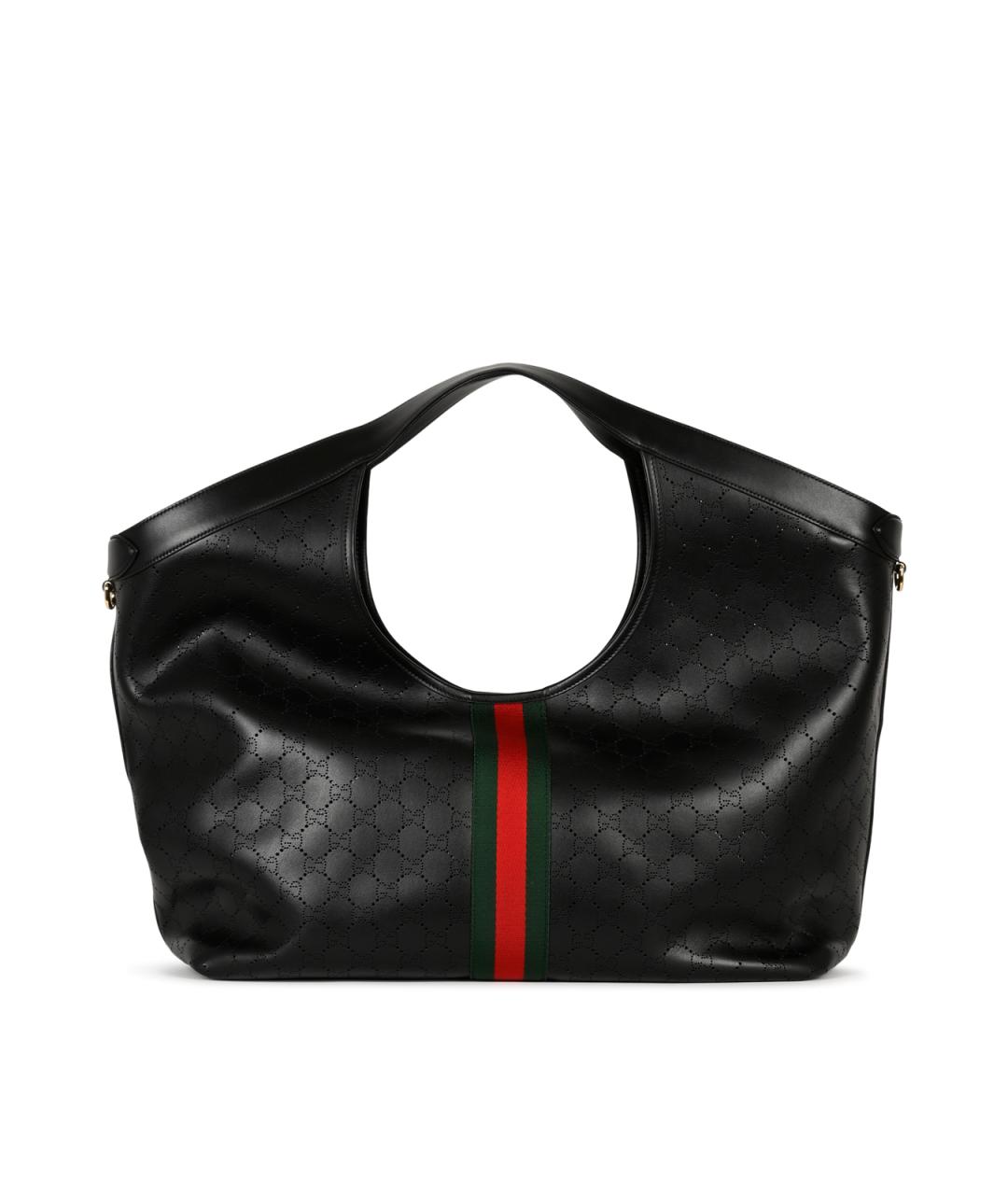 GUCCI Черная кожаная сумка тоут, фото 3