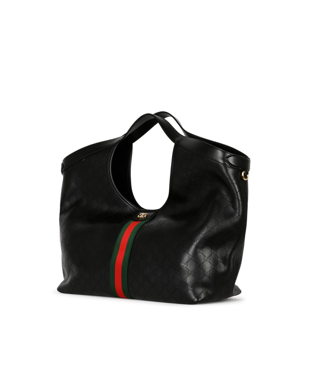 GUCCI Черная кожаная сумка тоут, фото 2