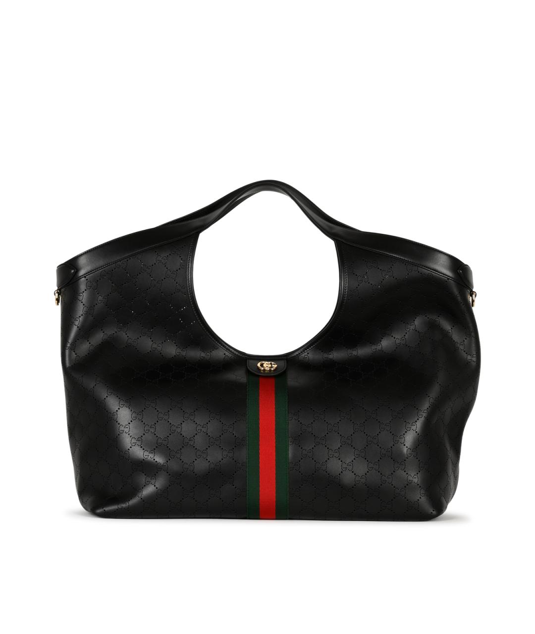 GUCCI Черная кожаная сумка тоут, фото 1
