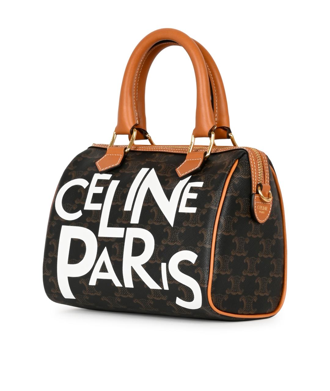 CELINE Коричневая сумка тоут из канвы, фото 2