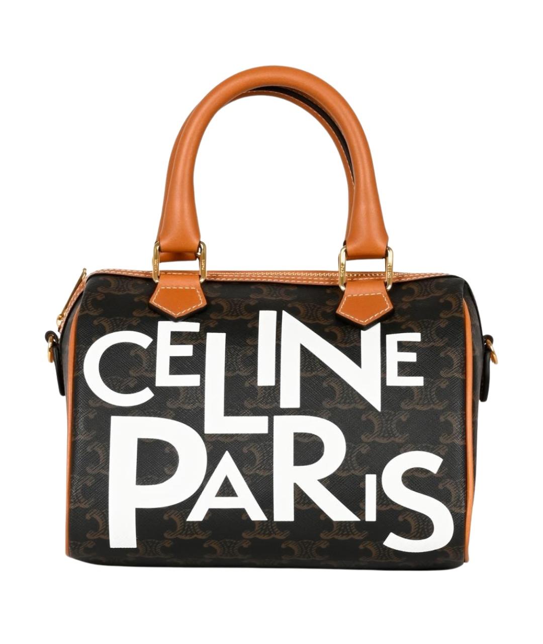 CELINE Коричневая сумка тоут из канвы, фото 1