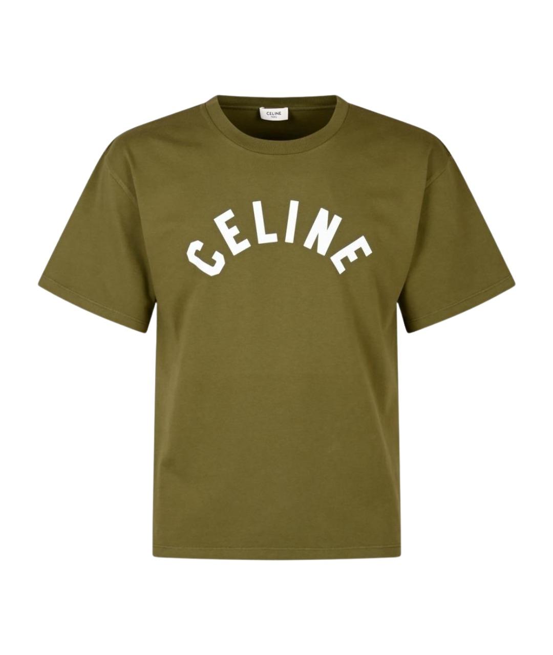 CELINE Зеленая хлопковая футболка, фото 1