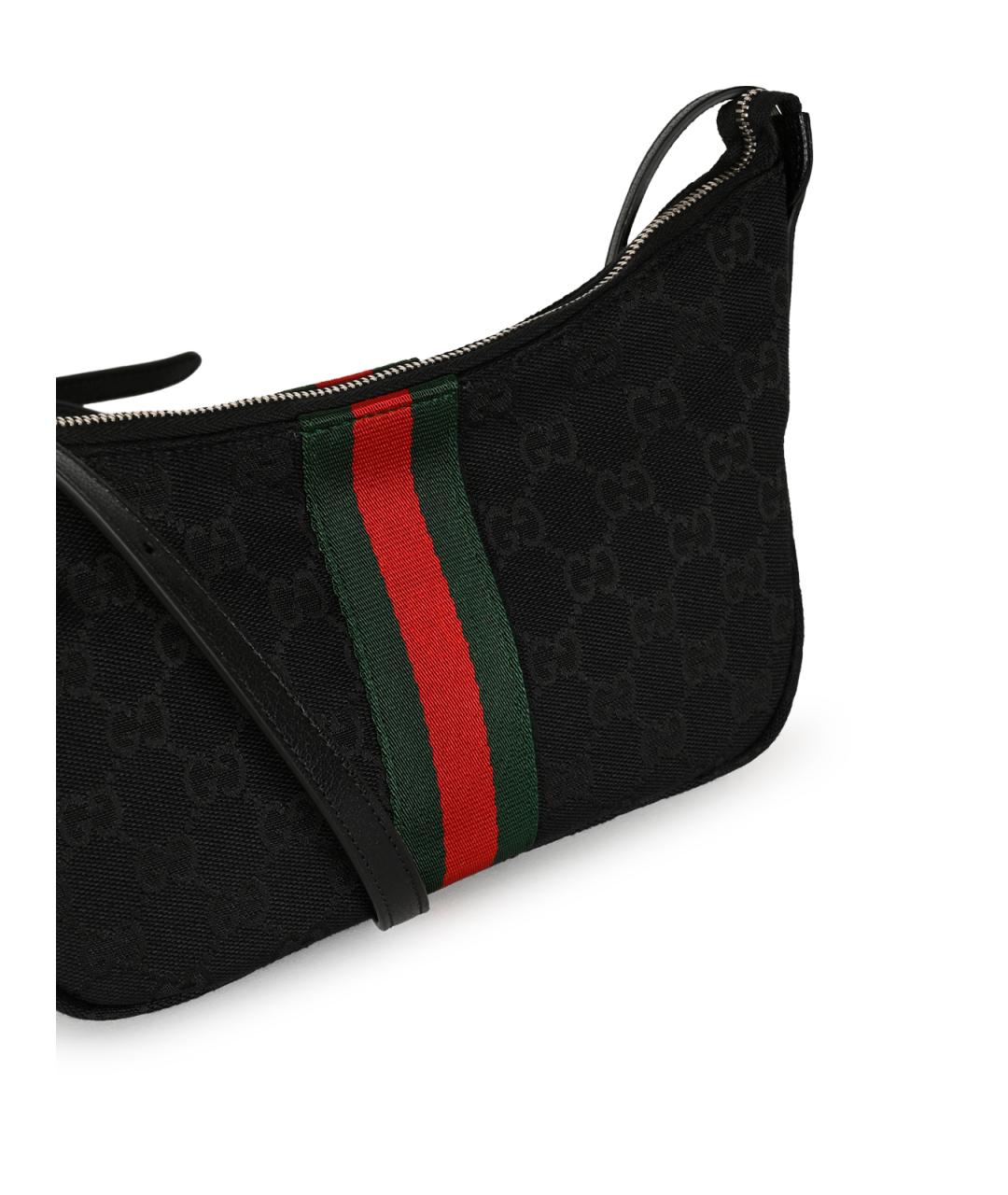 GUCCI Черная сумка на плечо из канвы, фото 4