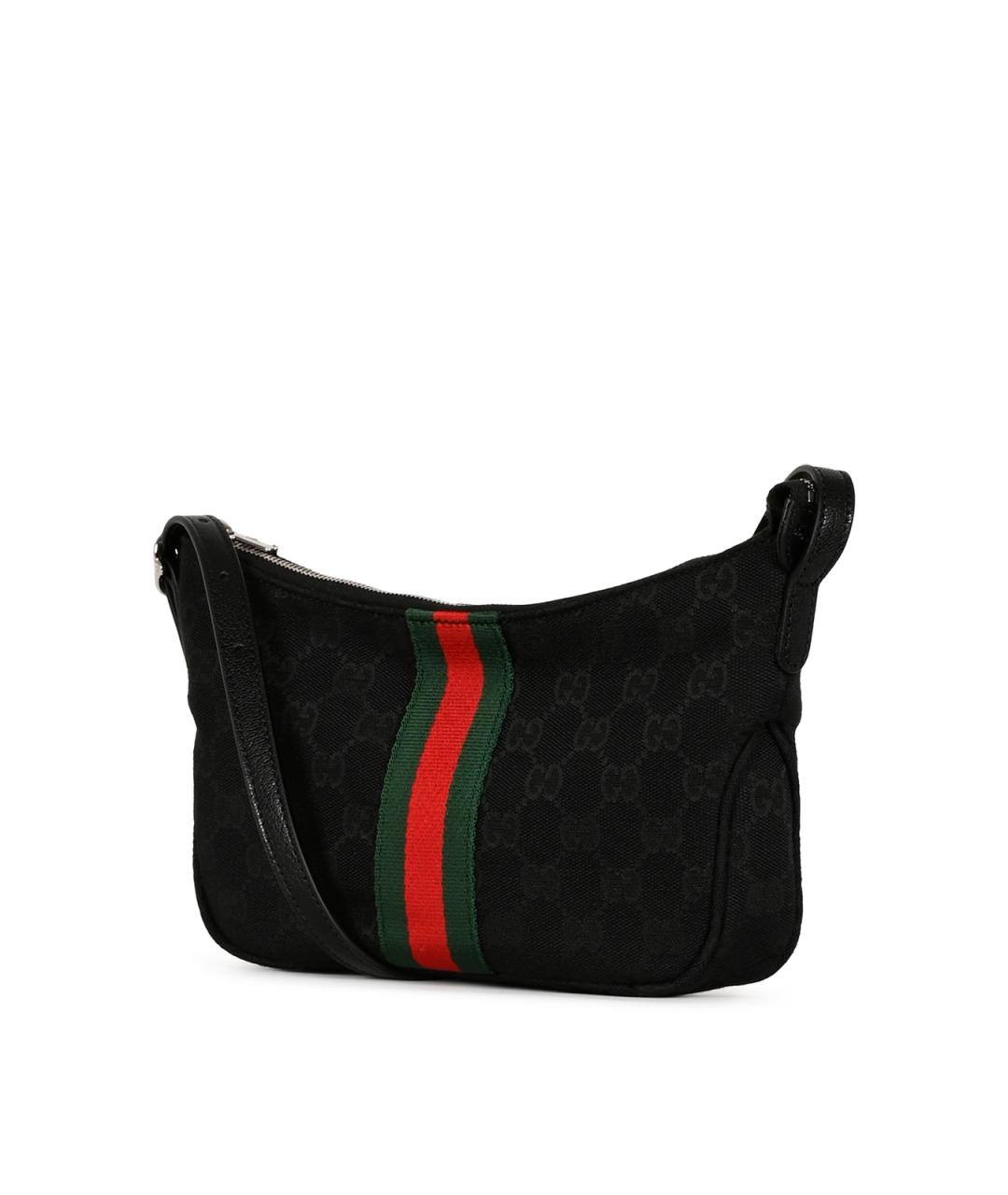 GUCCI Черная сумка на плечо из канвы, фото 2